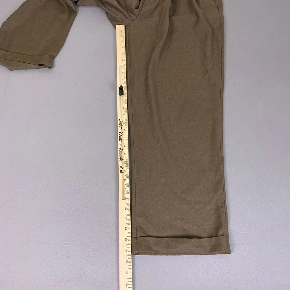 Croft & Barrow Dress Pants Men's 40x30 Brown Pleated Cuffed Trousers Business‎